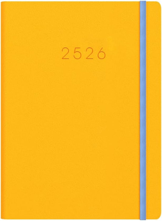 Collins 'Legacy' 14 Month Mid/Academic Year Planner, July 2025-August 2026 Week-to-View Diary, A5 Hard Cover, Yellow