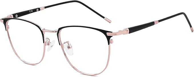 GUDVUE Blue Light Glasses, Computer/Gaming/TV/Phones Glasses for Women/men, Anti Glare/UV400/Eye Strain, Rose Gold