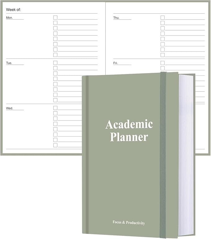 Academic Planner for 2025 2026 or Anytime – A5 Undated Weekly Student Planner For Homeschool, High School, College & Nursing Students, 200 Pages, 5.8" x 8.5", Green