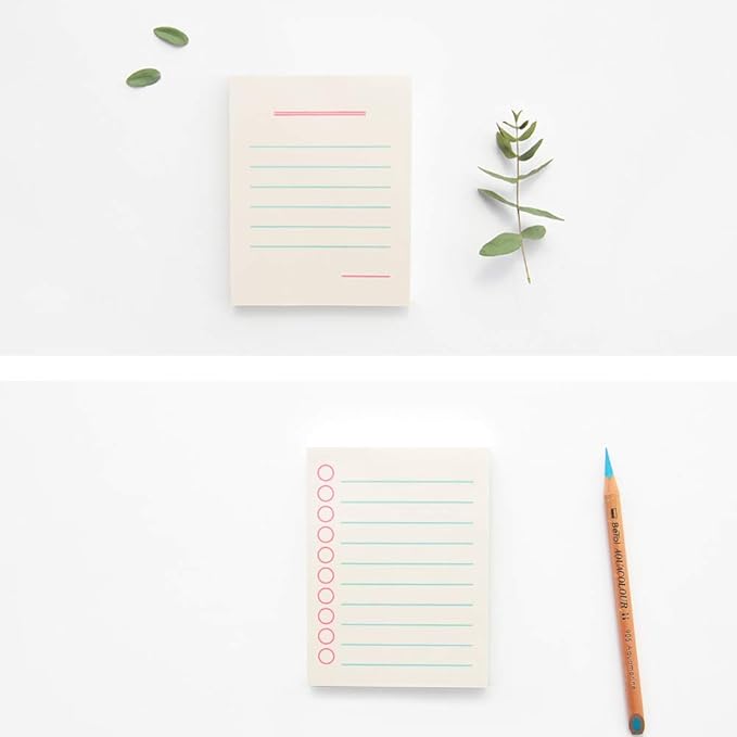 Monolike Memopad Boldline design SET - 4 Packs, 4 Different Designs, 100 Sheets Per Pad, Total 400 Sheets, Note pads, Writing pads, 3.15 x 4.17 Inches