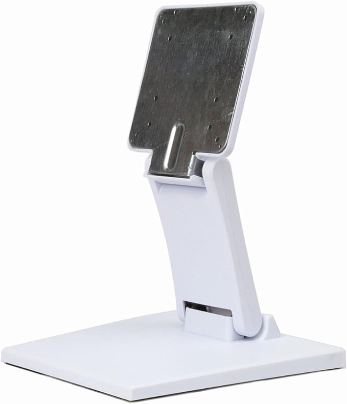 Single Adjustable LCD Monitor Stand Mount Folding VESA Monitor Desk Stand with VESA Hole 75x75mm 100x100mm (White)