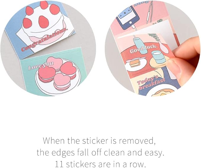 Monolike Wow Sticker Fall in newtro ver.1 + ver.2 Set - Mini Size Cute Stickers, Square Stickers