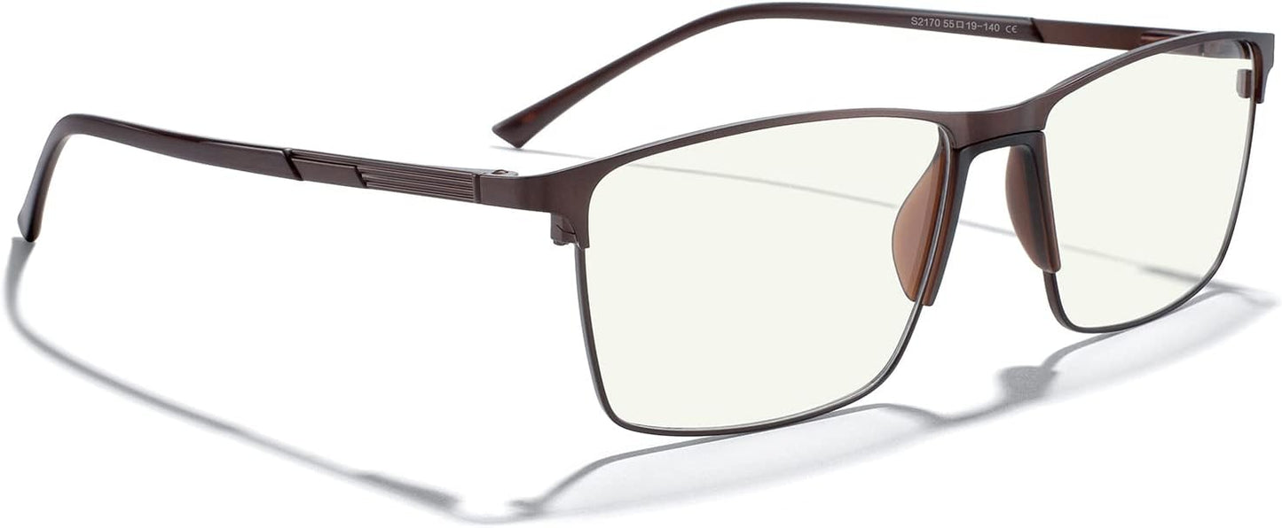 MERRY'S Fashion Blue Light Blocking Glasses - Reading Glasses Metal Frame Spring Hinge Readers for Men Eyeglasses