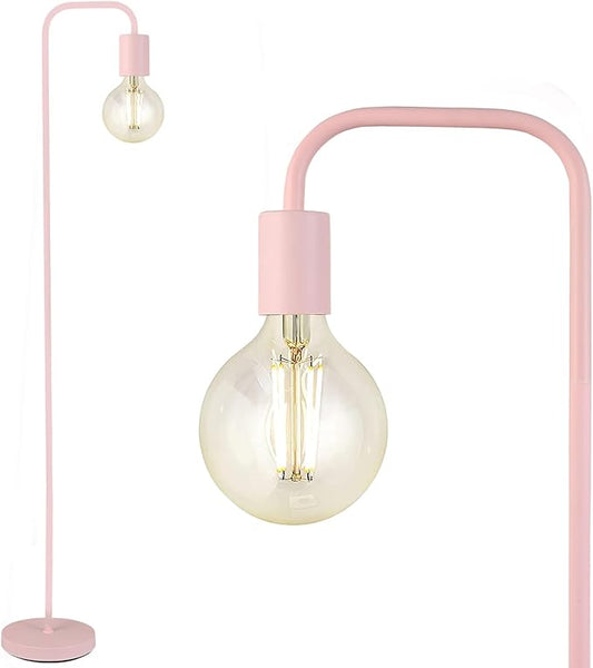 BoostArea Floor Lamp, Modern Cute Pink Floor Lamp, 63Inch Metal Standing Lamp, E26 Socket, On/Off Footswitch, ETL Listed, Tall Thin Skinny Cool Floor Lamp for Living Room, Bedroom Decor, Minimalist