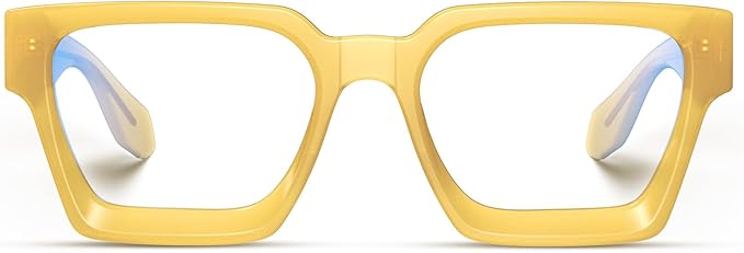 VISOONE Blue Light Blocking Glasses with TR97 Rectangle Frame and Chic Preppy Look for Women Men RIVER