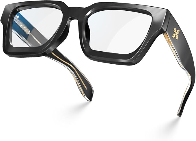 VISOONE Enhanced Version Rectangle Chic Preppy Look Blue Light Blocking Glasses for Women Men RIVER-LIGHTER