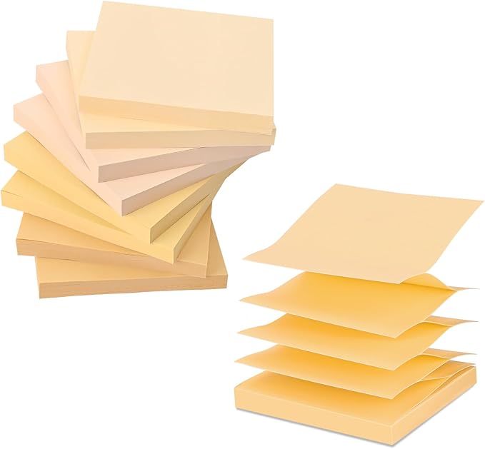 BAYTORY 640 Sheets Pop Paper Up Sticky Notes, 3 x 3 Inches, Self-Sticky Note Pads, Yellow Gradient Sticky Pads, Memo Pads for School Office Home Desk Accessories (Yellow Series)