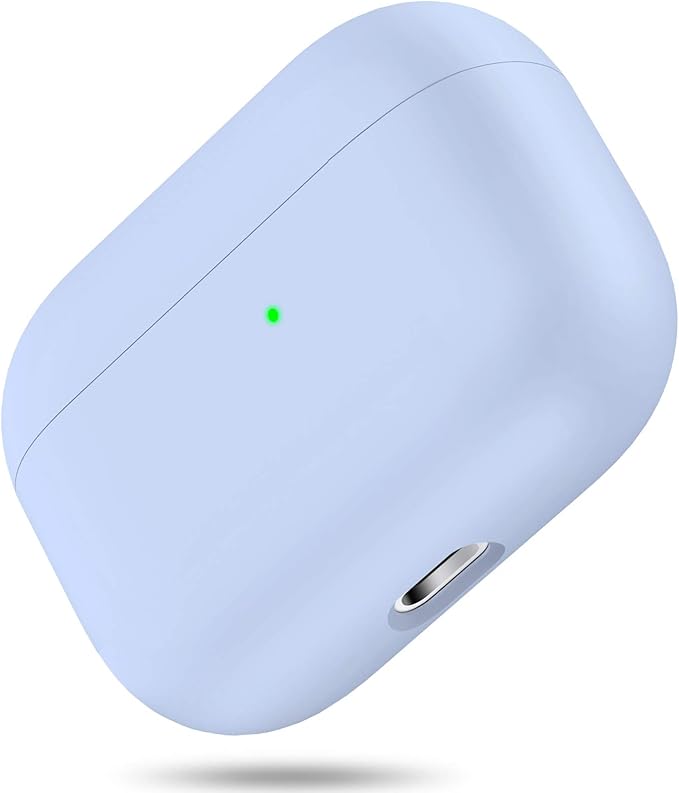 Miracase Upgrade Triple Layer Protective Liquid Silicone Case for AirPods Pro, 2019 Release LED Visible Shockproof Soft Silicone Case, Clove Purple