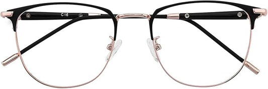 GUDVUE Blue Light Glasses, Computer/Gaming/TV/Phones Glasses for Women/men, Anti Glare/UV400/Eye Strain, Rose Gold Pro