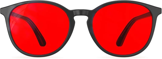 Bloomoak 99% Orange Blue Light Blocking Glasses,Retro Trendy Round Style,Relieve Eye Fatigue,Improve Sleep For Screens/Games