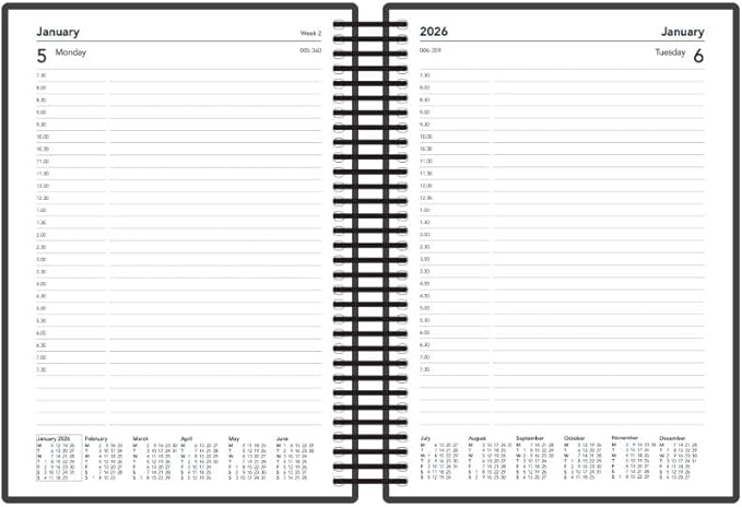 Collins 'Delta' 14 Month Mid/Academic Year Planner, July 2025-August 2026 Day-to-Page Appointments Diary, A5 Wiro Bound Cover, Orange