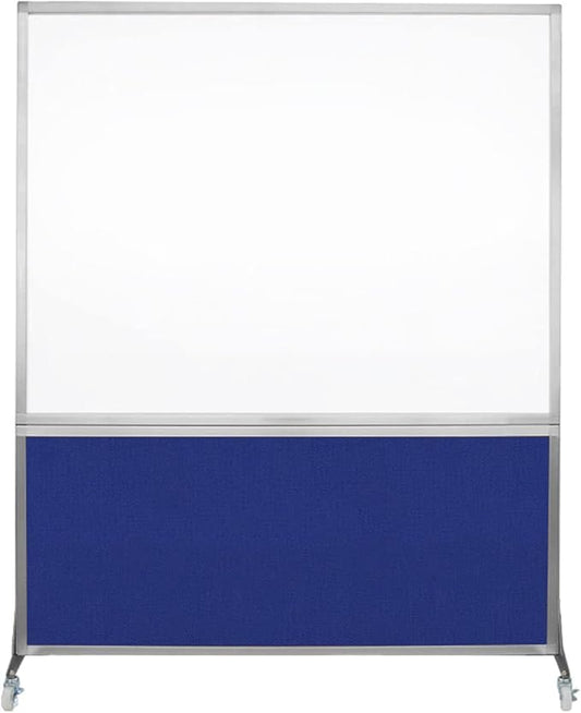 DivideWrite Mobile Whiteboard | Double Sided Dry Erase Board | Portable Office Cubicle Partition | Display for Classrooms, Conference Rooms, Meeting Areas and More | Royal Blue 5' Wide X 6' Tall