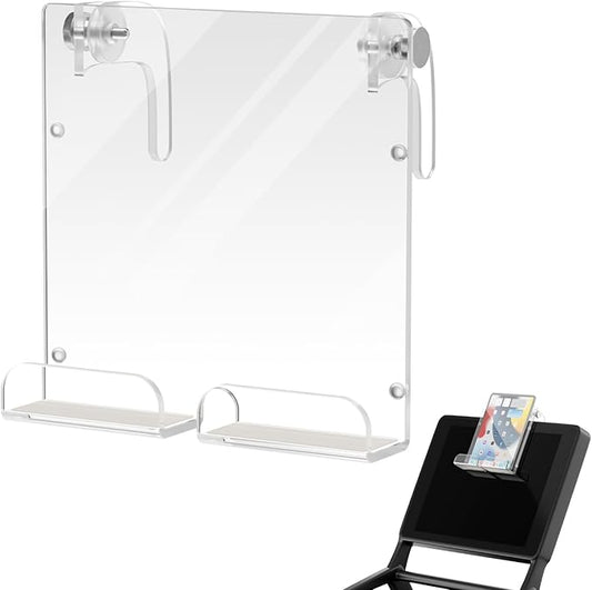 Cosmos Treadmill Tablet Holder & Phone Stand Compatible with Peloton Bike, Treadmill Acrylic Tablet Reading Rack for iPad, Gym Exercise Bike & A5 Book Holder, Adjustable Clamps with Anti-Slip Pads