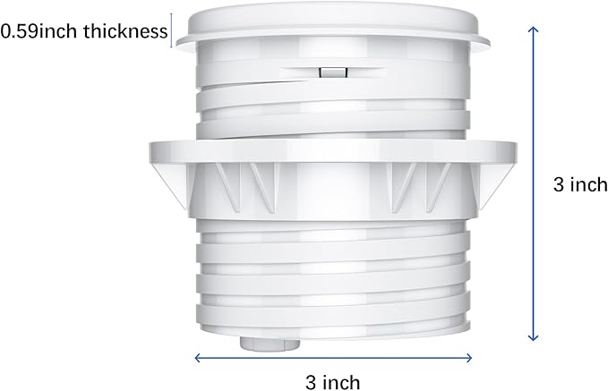 Recessed Power Grommet 3-inch Hole, 15W Wireless Charger, 20W USB C Fast Charging Station,2 AC Plug, Flush Mount Countertop Outlet, Workspace Essential Desk Hole Cover for Cables White