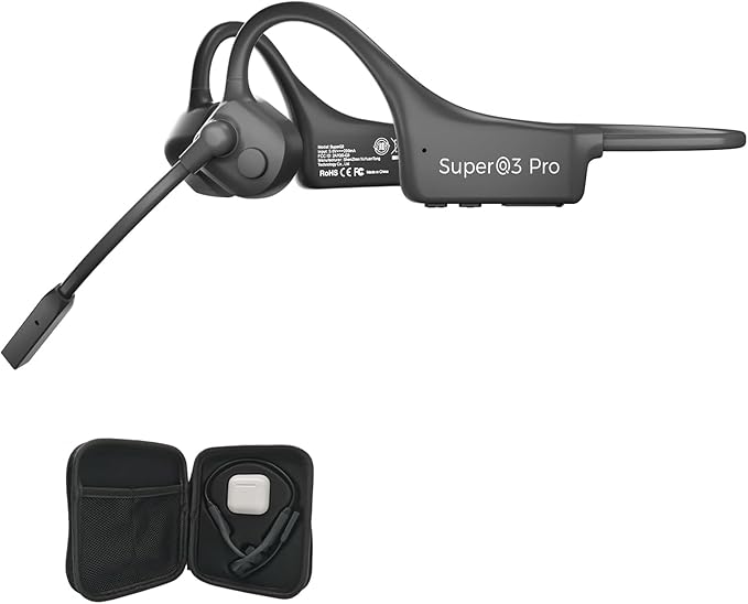 Open Ear Bone Conduction Headphones with mic - Bluetooth Headset Waterproof Bone Conducting Earphones, Headphones Wireless Earbuds Set, with QCC Chip, CVC8.0 Noise-canceling