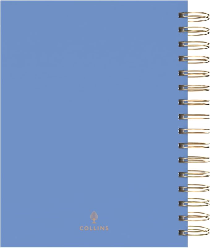 Collins 'Scandi' 14 Month Planner, July 2025-August 2026 Day-to-Page Diary, A5 Hard Cover, Blue