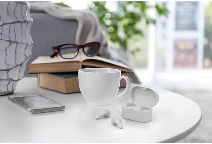 PHILIPS True Wireless Earbuds, TWS Bluetooth 5.3 Headphones, 13mm Drivers, AI Mic for Clear Calls, IPX4 Waterproof, 15 Hours Playtime, Compatible w/iPhone Android & Bluetooth Devices, TAT1138 White