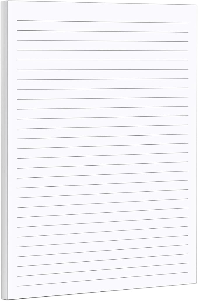 321Done Ruled Notepad - 50 Sheets (5.5" x 8.5") - Luxury Planning Note Pad with Lines - Thick Premium Paper - Made in USA - Plain White