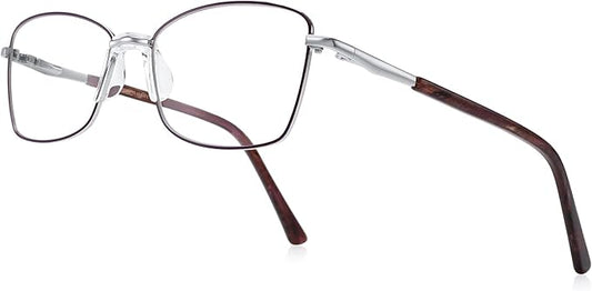 RB. Pilot Reading Glasses Spring Hinge Readers for Women Blue Light Blocking Computer Metal Frame Acetate Legs