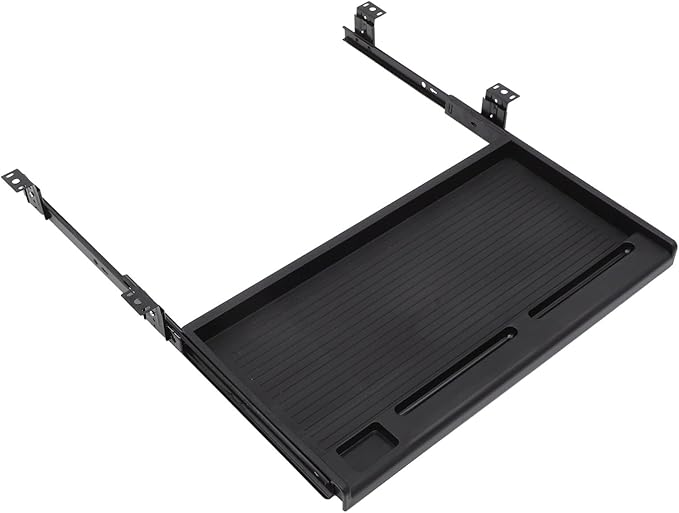 jojofuny 1 Set of Keyboard Tray Under Desk, Keyboard Sliding Tray Under Desk, Keyboard Drawer Slide Tray, Keyboard Shelf, for Home and Office, 51.50X27.00X3.50CM, Black, RJ19G6V1T819H347EMK6E92VY