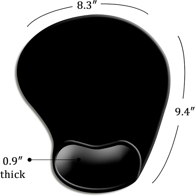 DOOKE Ergonomic Mouse Pad with Wrist Support and,Mouse Pads with Non-Slip PU Base for Home Office Working Studying Easy Typing & Pain Relief Black