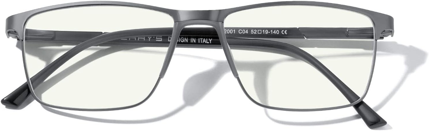 MERRY'S Fashion Blue Light Blocking Glasses - Reading Glasses Metal Frame Spring Hinge Readers for Men Eyeglasses