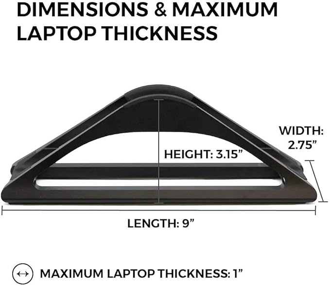 HumanCentric Vertical Laptop Stand for Desks in Matte Black, Upright Adjustable Holder to Dock Apple MacBook, MacBook Pro, and Other Laptops to Organize Work & Home Office, Automatic Grip