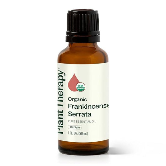 Plant Therapy Organic Frankincense Serrata Essential Oil 100% Pure, USDA Certified Organic, Undiluted, Natural Aromatherapy, Therapeutic Grade 30 mL (1 oz)
