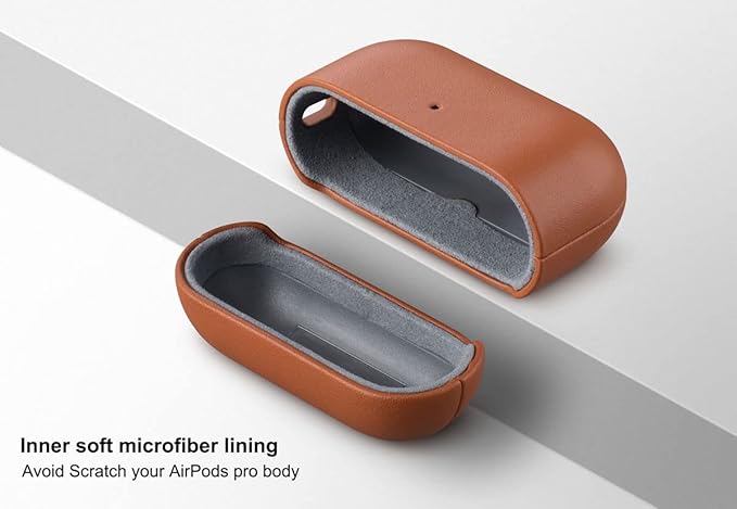 Leather Case Compatible with AirPods Pro 2nd Generation, Lopie Handmade Leather Case Cover, Protective Case Fully-Wrapped with Top Grain Leather (Not for AirPods Pro 1st Gen) - Black