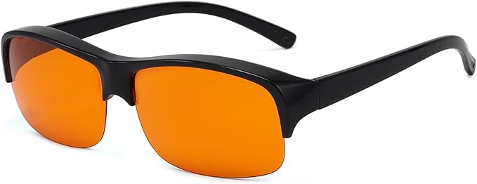 Eyekepper 100% Anti-Blue Light Blocking Fitover Glasses Wear Over Computer Glasses With Amber Lens