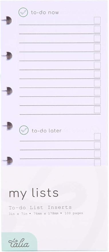 Talia Discbound Notebook Refills (Weekly Undated ORG Kit, Midsize (7.5in x 9.75in))