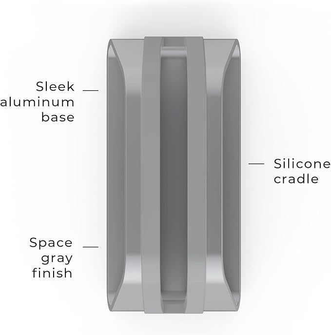 HumanCentric Vertical Laptop Stand Compatible with MacBook Pro and MacBook Air, Holder for Personal Computer Desk Stand, Aluminium, Exchangeable Inserts to Fit Different Device Models, Space Grey