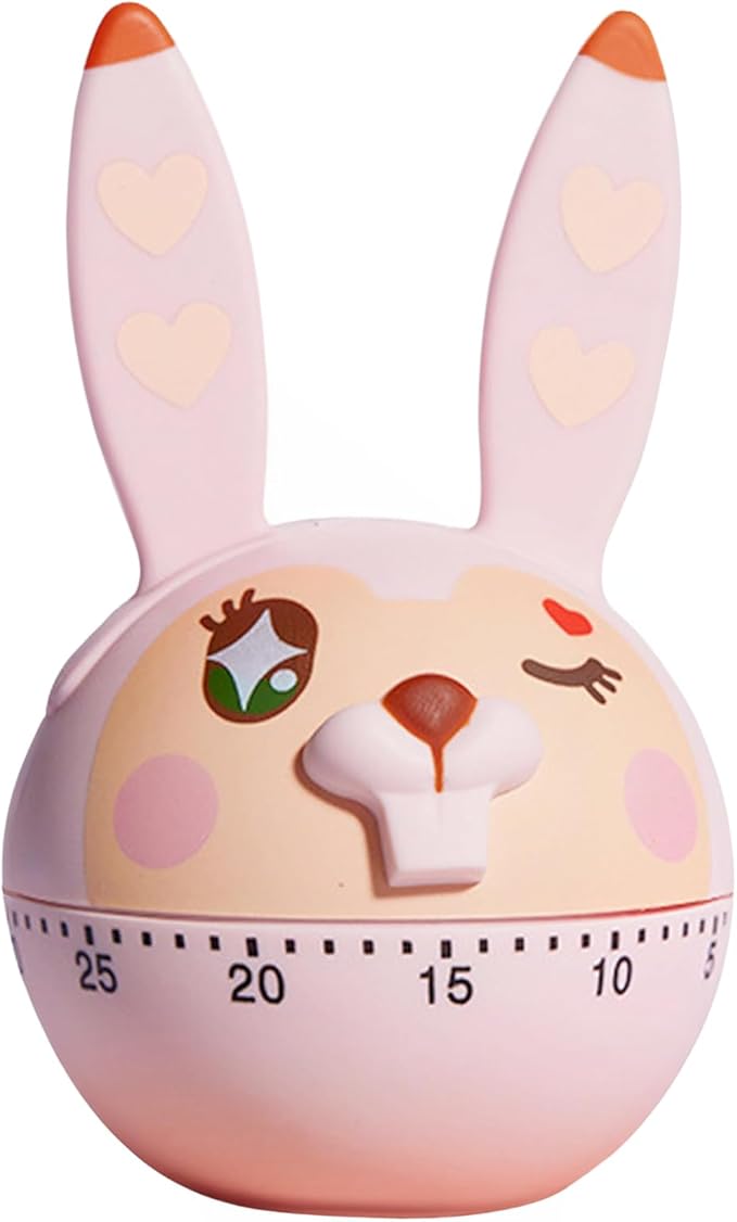 Mechanical Kitchen Timer, Cute Wind Up 60-Minute Manual Countdown for Kids, Classroom, Home, Study and Cooking