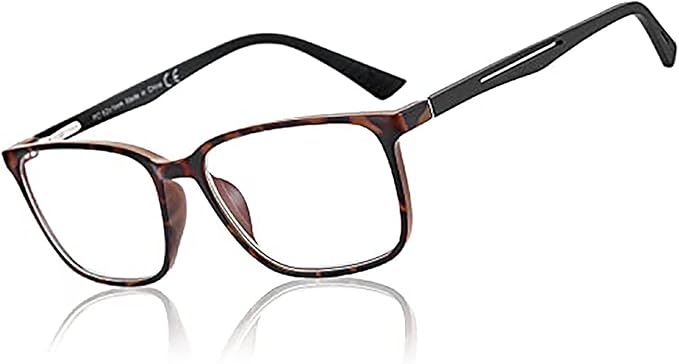 BLUEMOKY Blue Light Reading Glasses for Men，Sport Square Frame Readers, Anti Glare Computer Glasses