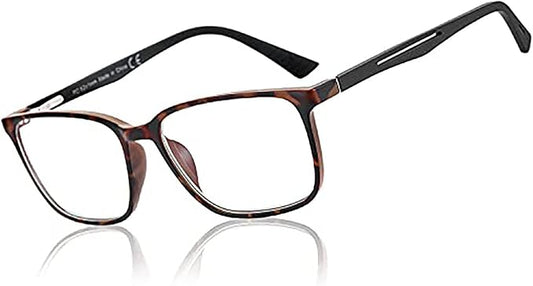 BLUEMOKY Blue Light Reading Glasses for Men，Sport Square Frame Readers, Anti Glare Computer Glasses