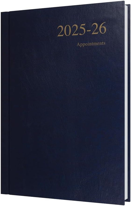 Collins 'Essentials' 12 Month Mid/Academic Year Planner, July 2025-July 2026 - ESSA51M.65-2526 -Day-to-Page Appointments Diary, A5 Hard Cover, Dark Blue