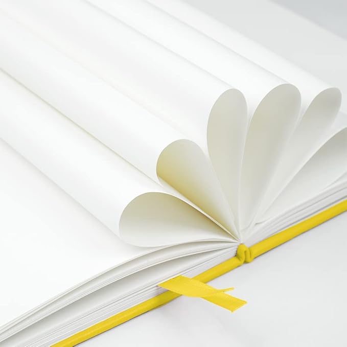 JOYEUX Blank Journal Notebook, A5, 160 Pages 100 Gsm Thick Sketch Books Hardcover Journal for Writing, 5.7 inches x 8 inches Notebooks for Work (Yellow)