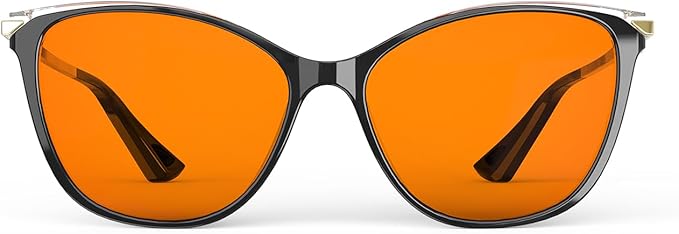 Bloomoak Cat-Eye Blue-Light Glasses | 99% Filter Amber Lens |Oversized frames Make you Look Younger| Sleep & Gaming