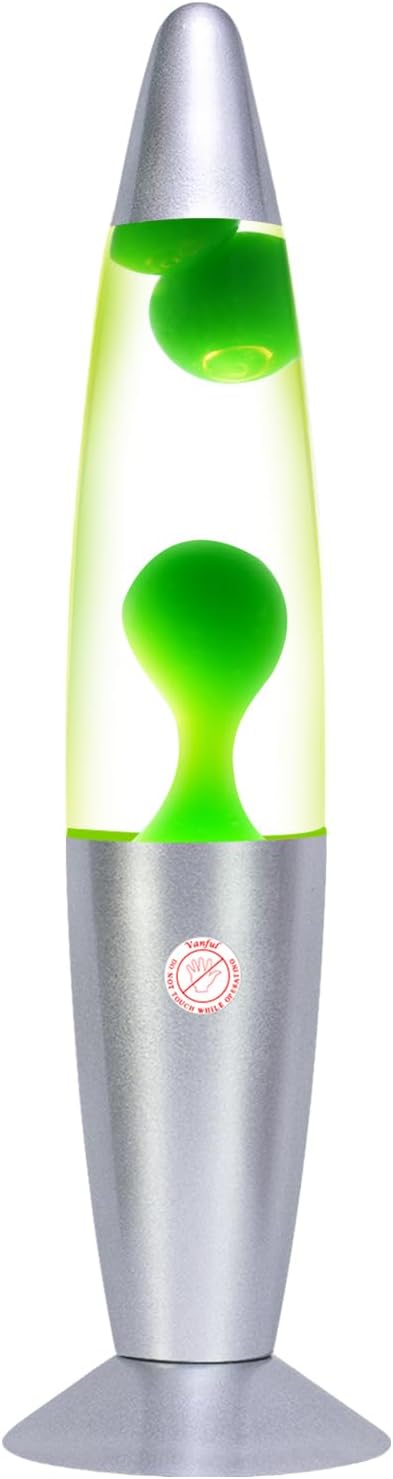 Green Magma Lamp with for Adults Kids Liquid Motion Lamps 13 Inches Mood Night Light with Sliver Base and Cap Decoration for Home Living Room Bedroom Girls Boys