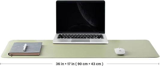 Cork Desk Mat - Dual-Sided Desk Pad for Office and Home - Desk Organization and Accessories - Ideal for Large Mouse Pad and Desk Mats on Top of Desks(Light Green,36"x 17")