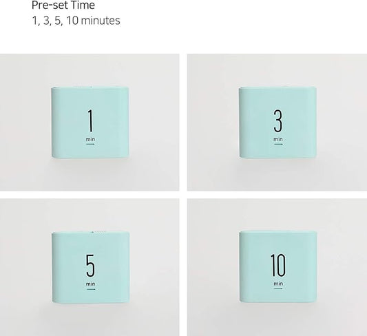 mooas Multi Cube Timer Clock (Mint) Rotating Flip Gravity Sensor Time Management Digital LED Clock & Timer 1, 3, 5, 10 min Setting ADHD Desk Office Productivity Kids Workout Kitchen