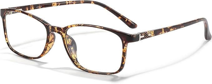 ANRRI Blue Light Blocking Glasses Anti Eyestrain UV Filter Computer Game Eyeglasses Lightweight Tortoise Frame