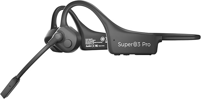 Bone Conduction Headphones Bluetooth with mic Open Ear Wireless Headphones Noise canceling Computer headsets with mic for Clear Hand Free Calls multipoint Connection Fast Charging