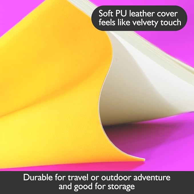 SINOBAND 4 Pieces Journals for Writing, A5 Paperback Colorful Notebooks, PU Leather Soft Cover, Lined Paper, Subject Notebooks for School and Office (Random Color)