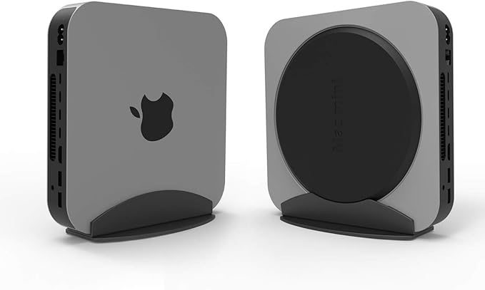 Bylitco Desktop Stand for Mac Mini 2010-2023,M1/M2,Vertical Holder,Perfect for Desk Organization and Heat Dissipation，Soft Cushioned Protection, Space-Saving Design- Black