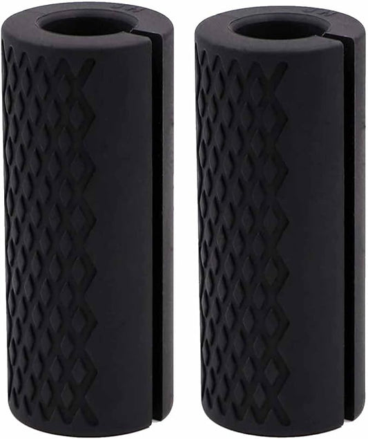Thick Dumbbell & Barbell Grips for Weightlifting - High-Density Silicone Rubber, Non-Slip Gym Grips for Muscle Growth, Hand Stress Relief, Arm Blaster Adapter (1 Pair)