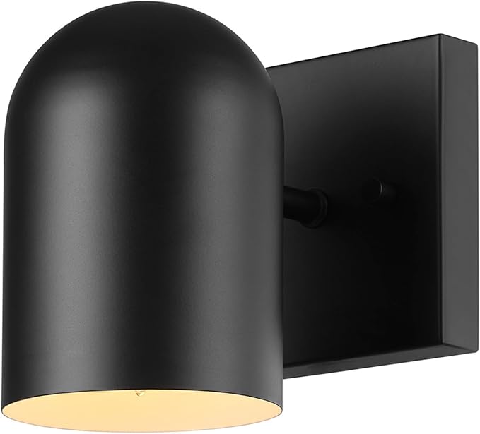 GLOBE Electric 65000098 1-Light Plug-in or Hardwire Wall Sconce, Matte Black, 6ft Braided Fabric Cord, in-Line Rocker Switch, Modern Lighting for Apartments or Renters, Lights for Living Room