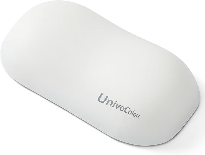 UnivoColors Design-Wave Wrist Rest, Artificial Sheepskin+Memory Foam+Ergonomic+Anti-Slip Gel, Resilience Support During Work and Gaming,Mouse Accessory,White