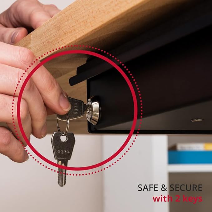 Penn Elcom Under Desk Laptop Drawer, Lockable, for 20” Laptops - Premium Sliding Security Drawers - Model EX-6171B