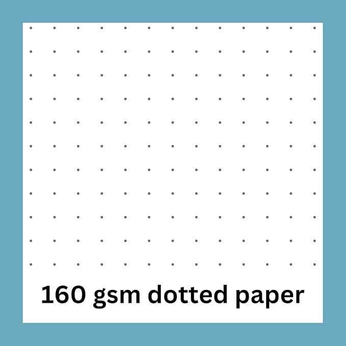 RICCO BELLO Hardcover Dot Grid Journal Notebook, Lay Flat Design, Pen Holder, 5.7 x 8.4 inches, Thick 160 gsm Paper, 80 sheets/160 pages (Black Moon Stars)